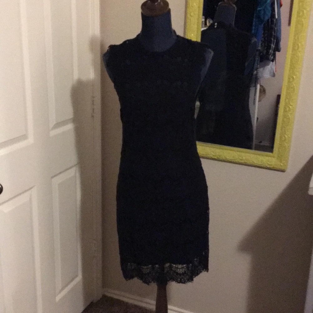 Free People Black Lace Sheath Dress